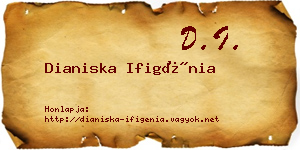 Dianiska Ifigénia névjegykártya